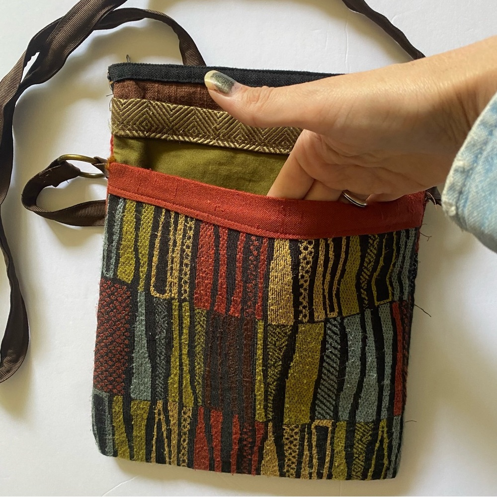 Boho Printed Pattern Multi Compartment Zipper Top… - image 7